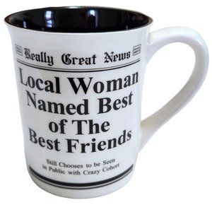 Gift Mug for Friends - Black inside - Best Woman - 14 ounces